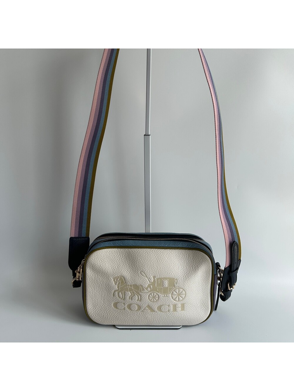 Coach Jes Crossbody Camera Bag in Colorblock Pebbled Leather